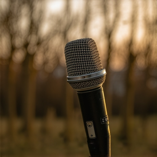 Microphone equipped with windshield in windy conditions