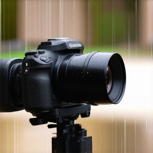 Outdoor Rugged Camera Setup Camera equipment designed for outdoor use in rain, emphasizing weatherproof features