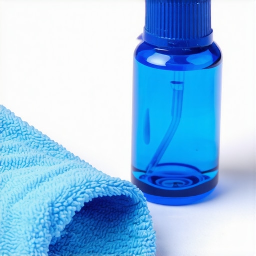 Microfiber cloth and spray bottle set for camera lens maintenance