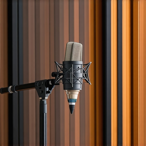 Premium Rode NTG Microphone in Studio Shotgun microphone mounted on boom arm in sound studio