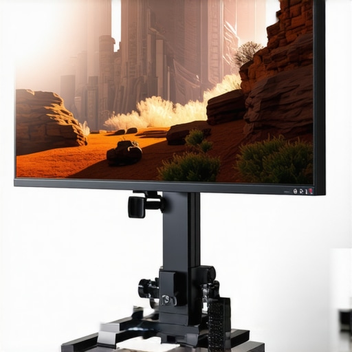 ProStudio 4K Monitor Ergonomic Stand Adjustable monitor stand in a studio environment.