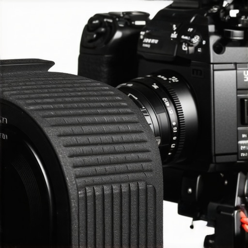 Close-up view of a textured rubber pad attached to camera equipment