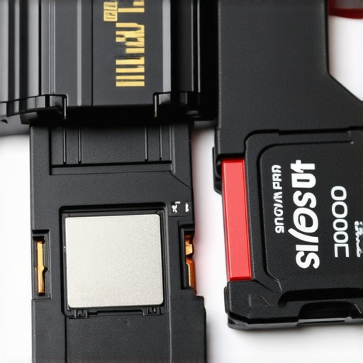 Rugged SD Card Highlighting Durability Close-up view of a sturdy, waterproof SD card with reinforced edges and textured surface