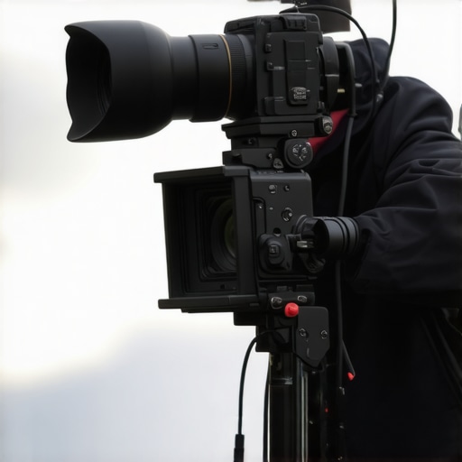 Outdoor scene showing weatherproof camera and lighting gear