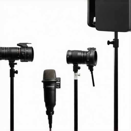 Studio equipment set up for stress testing with cameras, lights, and microphones in operation.