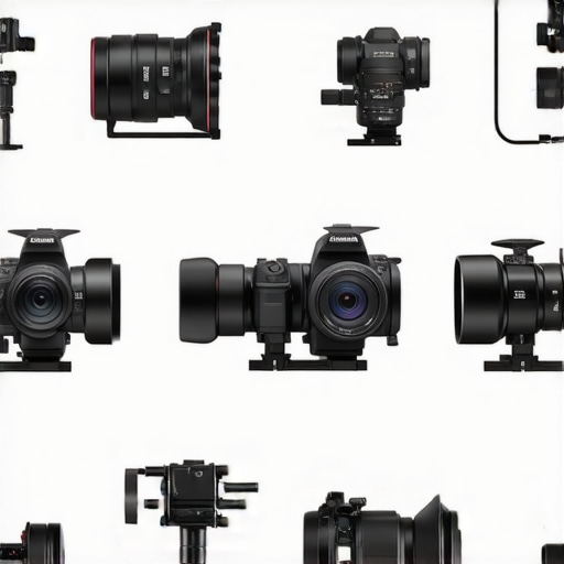 Various studio lights, cameras, and rigs compared