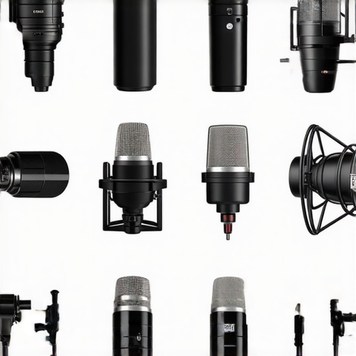 Studio Equipment Comparison Various professional studio microphones, lighting, and rigs side by side.