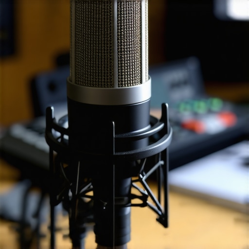 Studio Equipment Under Stress Professional microphone and audio gear set up for performance testing