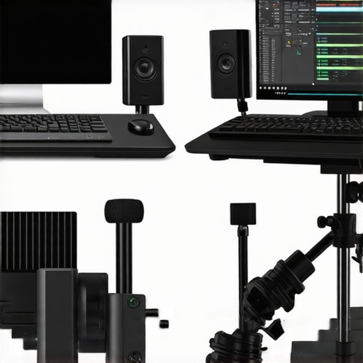Professional studio equipment next to beginner creator gear showing quality differences.