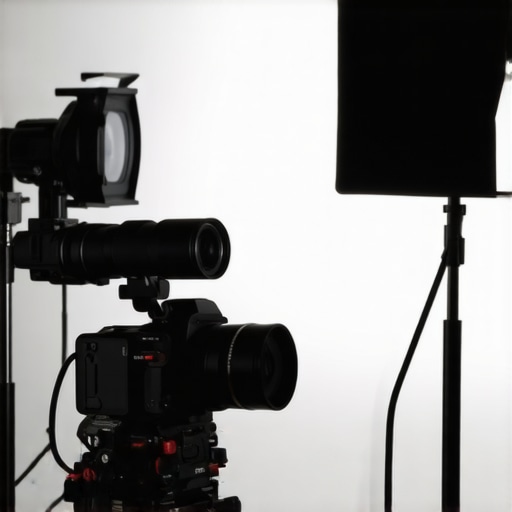Studio Gear Under Pressure Studio equipment during intense use with lights, camera, microphone