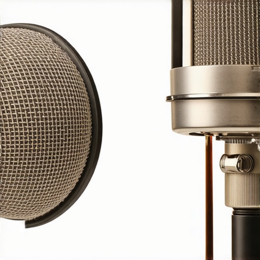 Close-up of microphone with stress test environment
