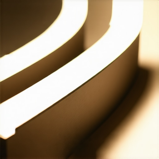 Close-up of plasma tube light emitting warm glow in studio setting.