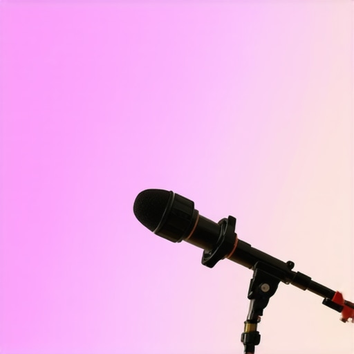 Close-up of a heavy-duty microphone stand in studio
