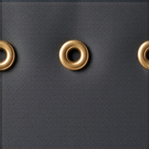 Detailed view of heavy fabric with reinforced grommets in the acoustic blanket