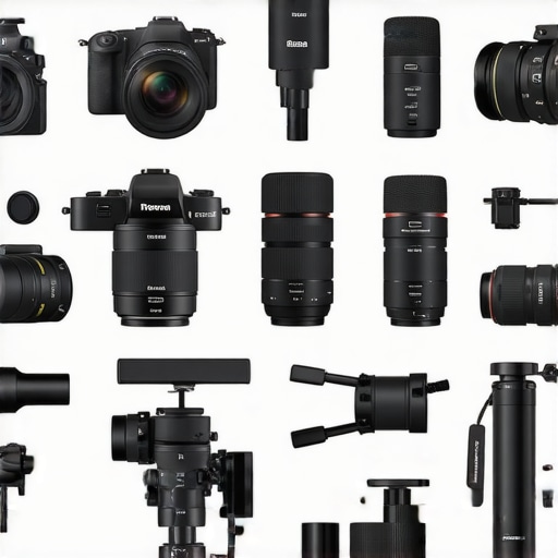 A detailed comparison chart of camera, microphone, lighting, and rig brands for content creators