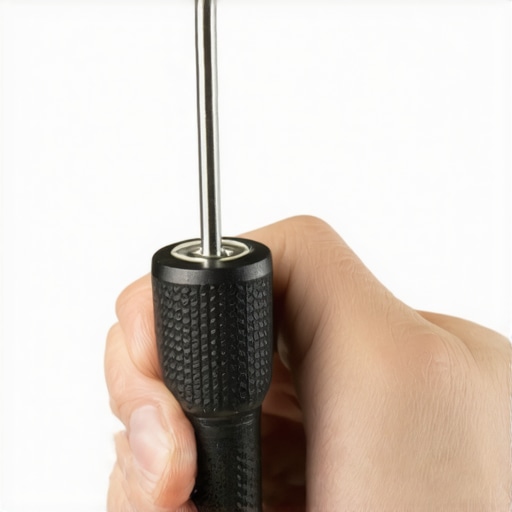 Hand holding a lightweight, durable tripod screw repair tool demonstrating its compact design.