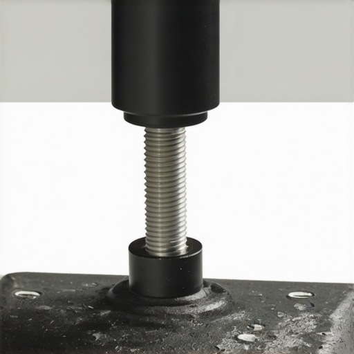 A sturdy cast iron weighted base used for stabilizing microphone boom arms on a desk