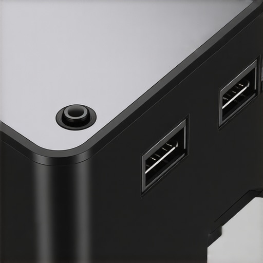 Detailed view of a lightweight battery plate with latch and power connections