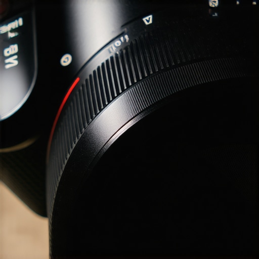 Detailed shot of camera lens and mount highlighting material and design