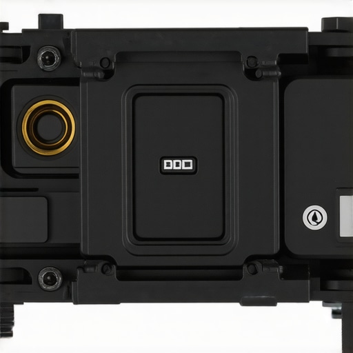 Simple plastic camera battery plate showing connectors