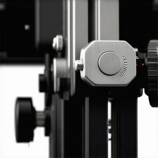Close-up of Quick Release Lock Mechanism Detailed shot of a professional camera rig's quick release system lock