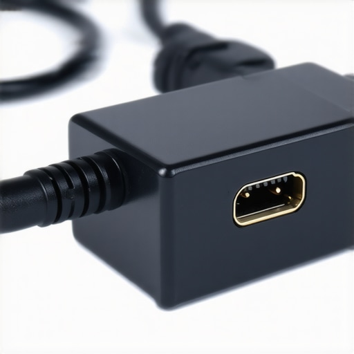 A high-resolution close-up of the durable, matte-finish battery adapter showing snug connector pins and attached cable.