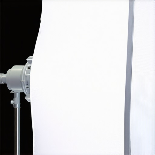 Detailed illustration of a diffusion light modifier highlighting its aluminum frame and fabric texture