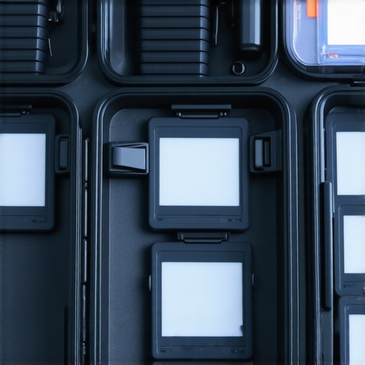 Durable SD Card Storage Case Close-up of a rugged waterproof SD card storage case showing organized compartments with labeled cards
