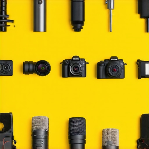 Graphic comparing features and prices of top microphones and cameras.