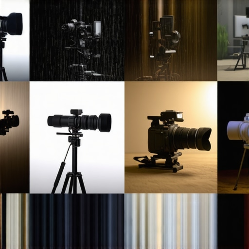 Microphones, cameras, and lights exposed to outdoor elements like rain and dust during filming