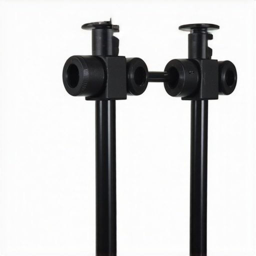 Studio setup with heavy-duty C-stand clamps securing equipment, showing durability and strength