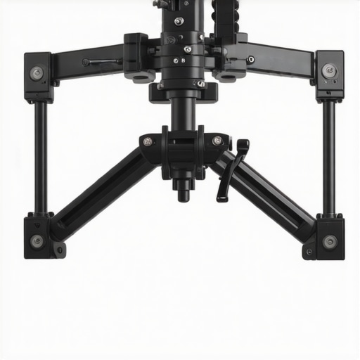 A professional studio overhead camera rig showing sturdy support arms and safety features.