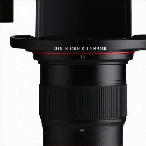 Lens Hood Installed on Camera Lens A camera lens with a matte black plastic hood attached, outdoors during daytime