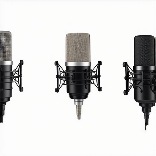 Comparison chart of popular studio microphones including Shure SM7B, Rode Procaster, and Audio-Technica AT4040.