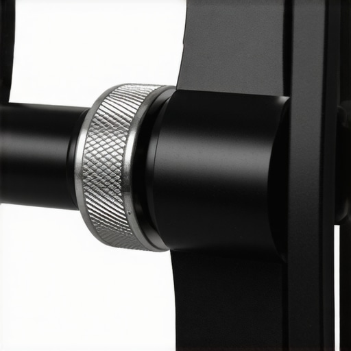 Close-up of a sleek aluminum knob used for balancing camera rigs, showcasing craftsmanship and durability.