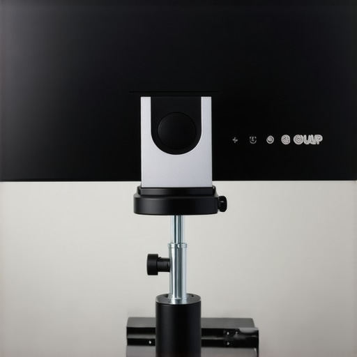 Close-up of a high-quality monitor clamp showing robust materials and rubber gripping pads.