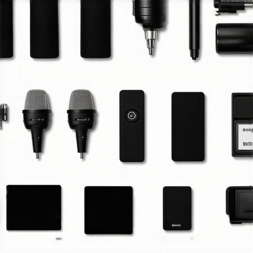 Side by side image of premium and affordable creator gear including camera, microphone, and lighting