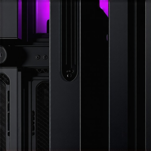A sleek black PC case with foam-lined panels and large silent fans.