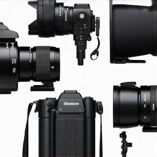 Photo of rugged camera, lighting, and microphone gear used outdoors in challenging conditions