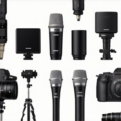 Studio Gear Comparison A visual comparison of microphones, lighting setups, and cameras for content creation.