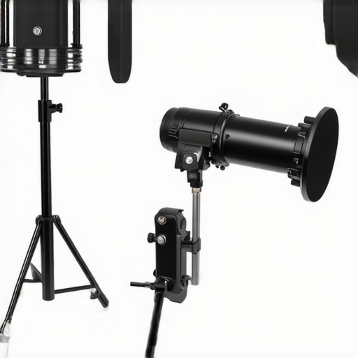 Studio Gear Comparison A side-by-side image of premium and budget studio lighting and microphones.