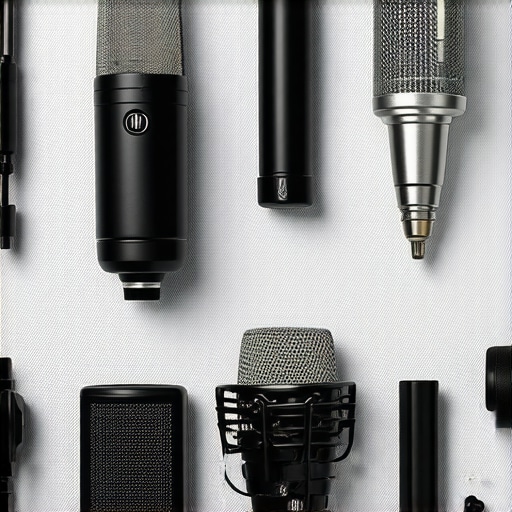 Studio Gear Comparison Comparison image of budget and premium microphones and lighting equipment