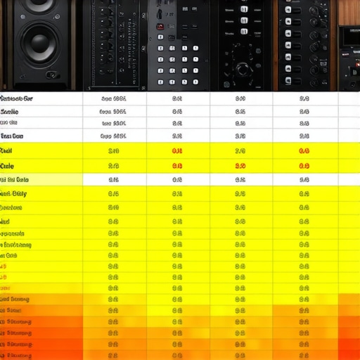Comparison chart of top studio gear and alternatives