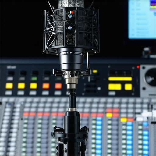 Studio microphones, cameras, and lighting during intense recording