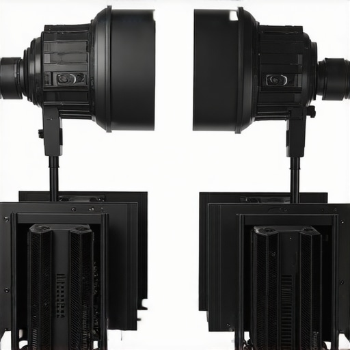 Studio Light Heat Dissipation Studio lighting kit with cooling features in operation