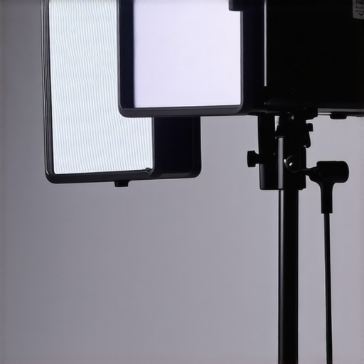 Studio Light with Diffuser and Controls Close-up of a professional studio light showing diffuser and control dials