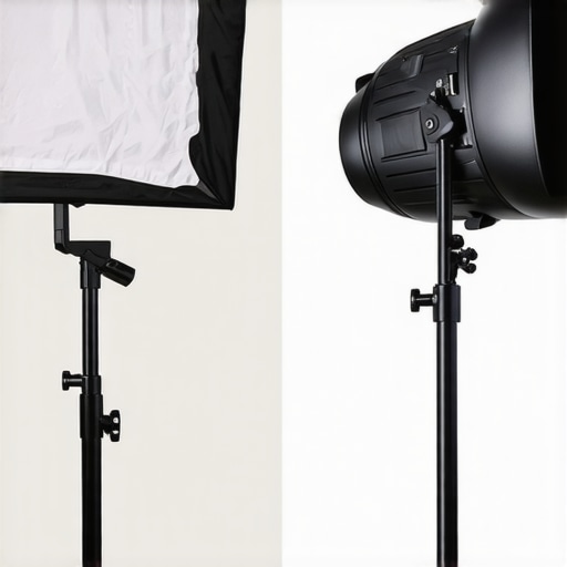 Side-by-side image showing budget LED panel and high-end bi-color studio light