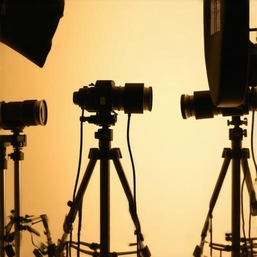 Studio gear in demanding setup Professional studio equipment during stress testing scenario