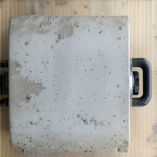 Sturdy Concrete Lighting Weight Close-up of a textured concrete studio weight with handles