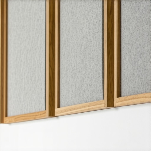 Aesthetic felt acoustic panels installed in a modern workspace for improved sound quality.